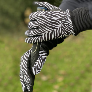 Ladies Golf Polar Stretch Pair of Winter Gloves - Zebra