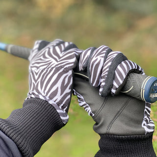 Surprizeshop Polar Stretch Pair of Winter Ladies Golf Gloves - Zebra