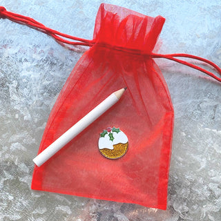 Christmas Ball Marker Set in Organza Bag - Christmas Pudding