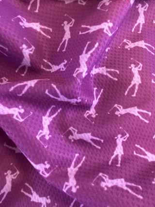 Lady Golfer Golf Towel / Golf Cool Scarf - Purple