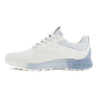Ecco Ladies Golf S-Three Waterproof Ladies Golf Shoes- White / Dusty Blue