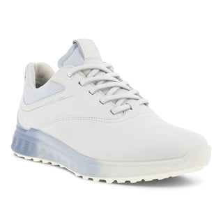 Ecco Ladies Golf S-Three Waterproof Golf Shoes- White / Dusty Blue