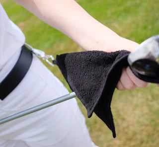 Lady Golfer Retractable Golf Towel - Purple