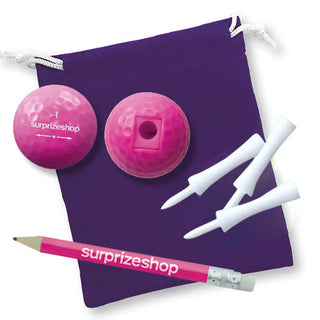 Tee Gift Pencil & Pencil Sharpener Giveaway Set - Purple