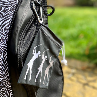 Black Silhouette Lady Golfer