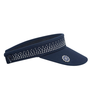 Ladies Golf Crystal Telephone wire visor with Ball Marker - Navy