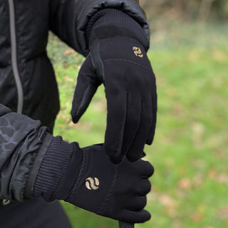 Ladies Golf Polar Stretch Pair of Winter Gloves - Black