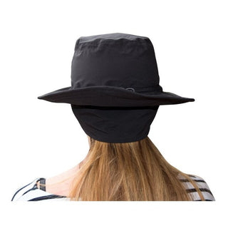 Ladies Golf Waterproof Fleece Lined Rain Hat- Black